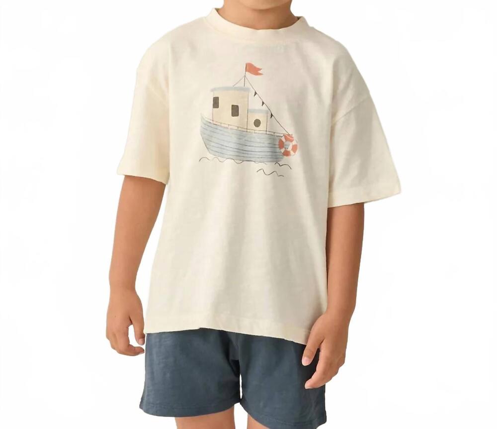 NEW RYLEE + CRU boys relaxed short sleeve tee in tug boat